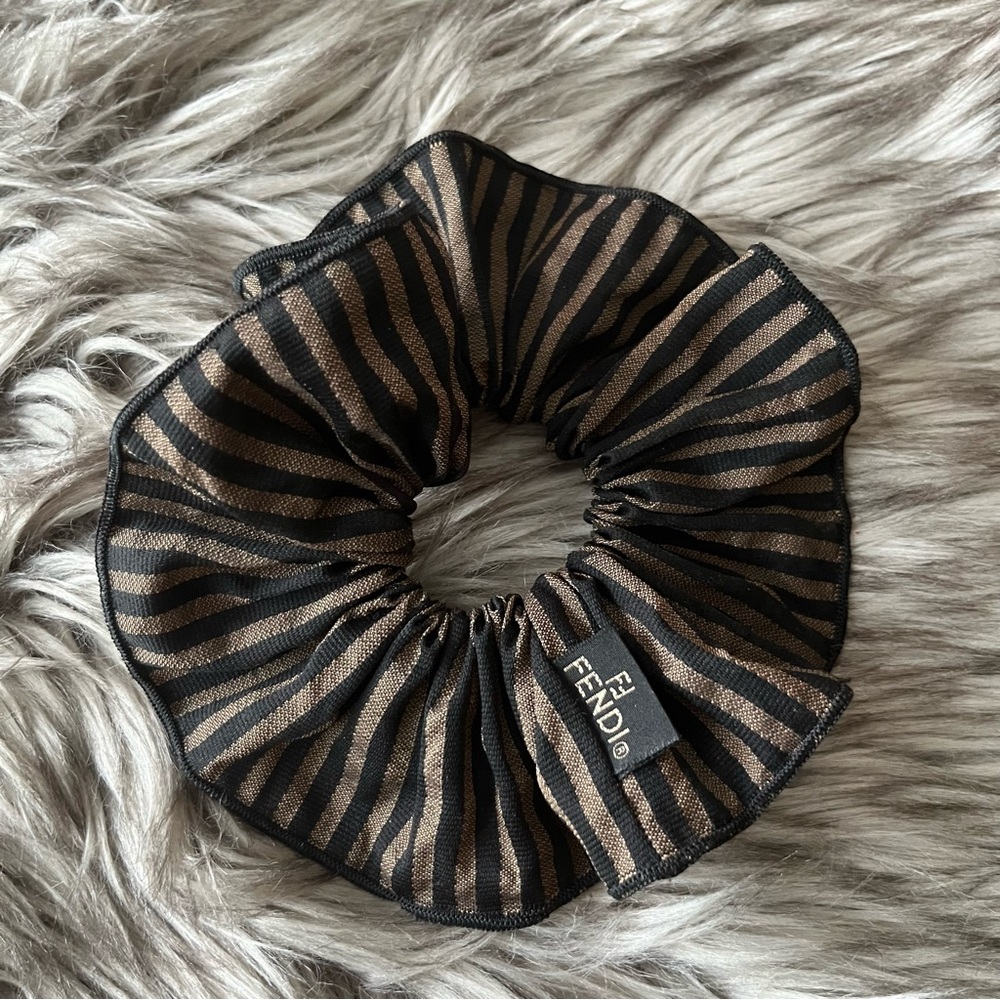 FENDI Vintage Pequin Hair Scrunchie